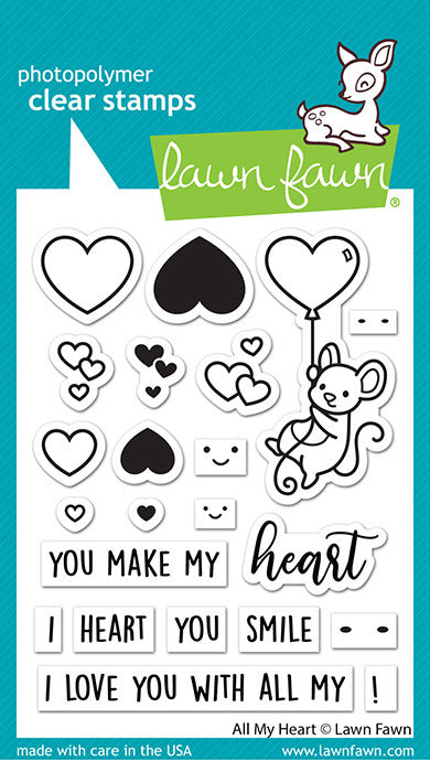Lawn Fawn, All My Heart Stamp & Die cut set