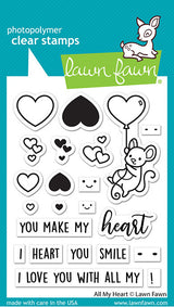 Lawn Fawn, All My Heart Stamp & Die cut set