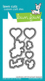 Lawn Fawn, All My Heart Stamp & Die cut set
