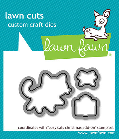 Lawn Fawn, , Cozy Cats Christmas Add-On Stamp & Die