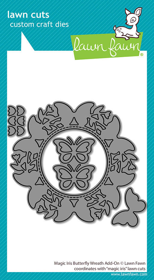 Lawn Fawn, Die, Magic Iris Butterfly Wreath Add-On