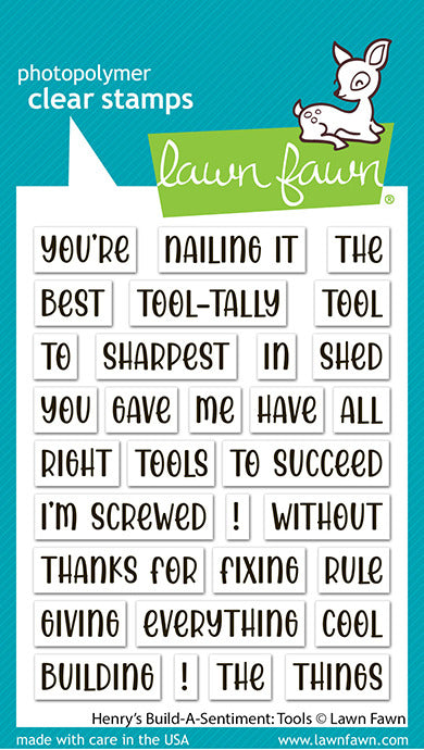 Lawn Fawn, Henry's Build a sentiment Tools Stamp