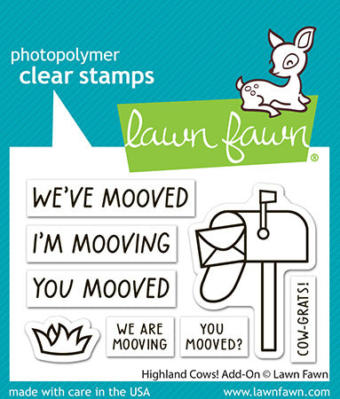 Lawn Fawn, Highland Cows! Add-On  Stamp & Die Cut Set
