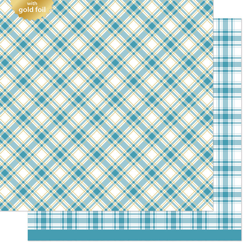 Lawn Fawn, 12X12 Patterned Paper, Let It Shine Holiday Plaids - Frosted Flurries