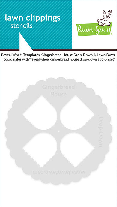 Lawn Fawn, Reveal Wheel Templates Gingerbread House Drop Down Stencil