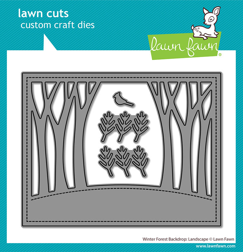 Lawn Fawn, Winter Forest Backdrop, Landscape