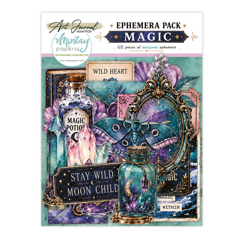 Mintay, Art Journal Ephemera Pack, Magic (68pc)