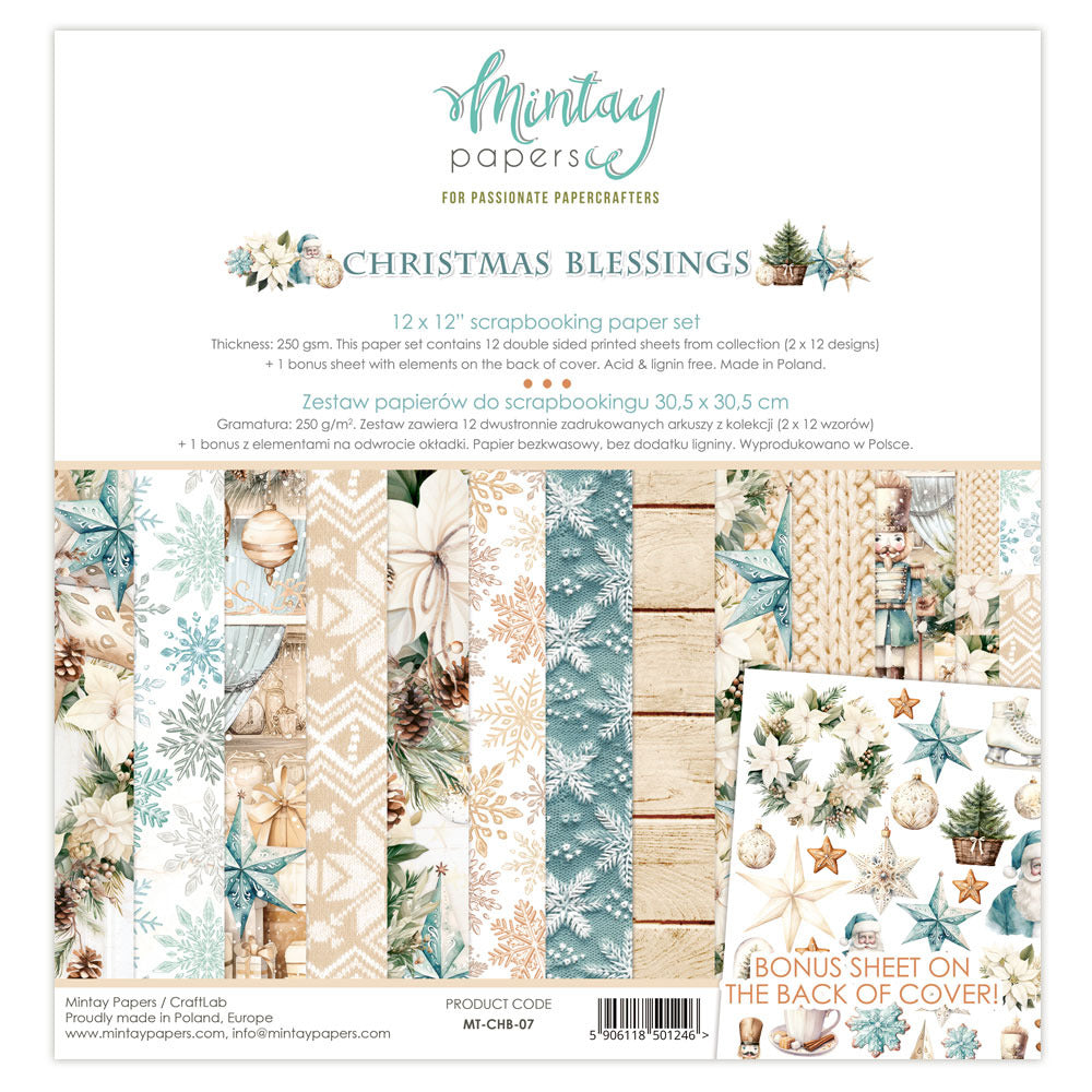 Mintay, 12X12 Paper Set, Christmas Blessings