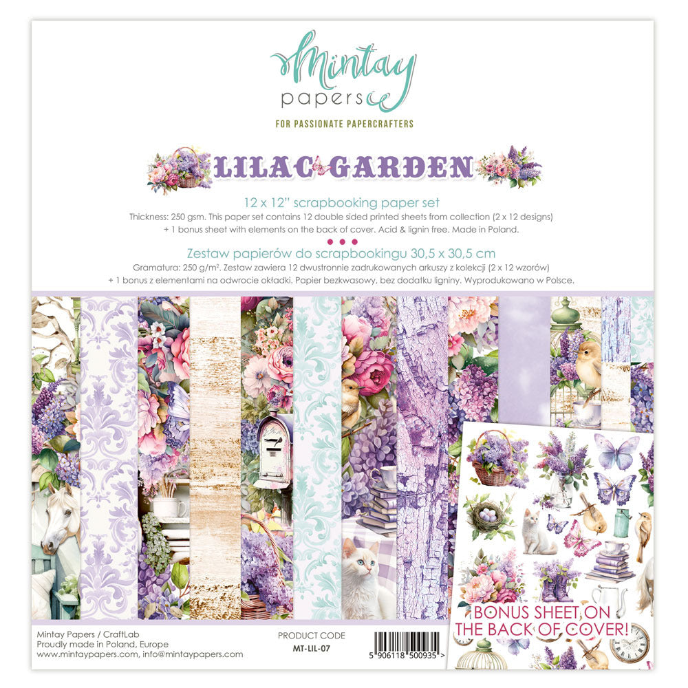 Mintay, 12X12 Paper Set, Lilac Garden