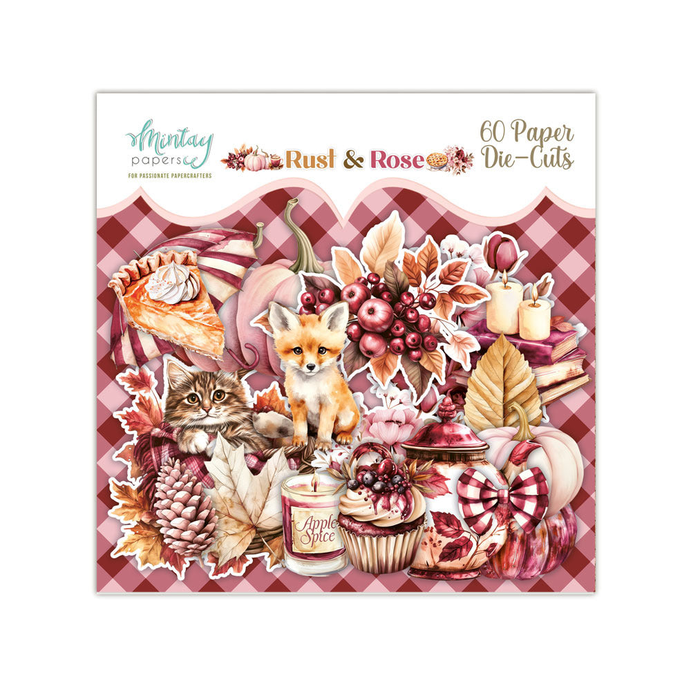 Mintay Paper, Paper Die Cuts, Rust & Rose