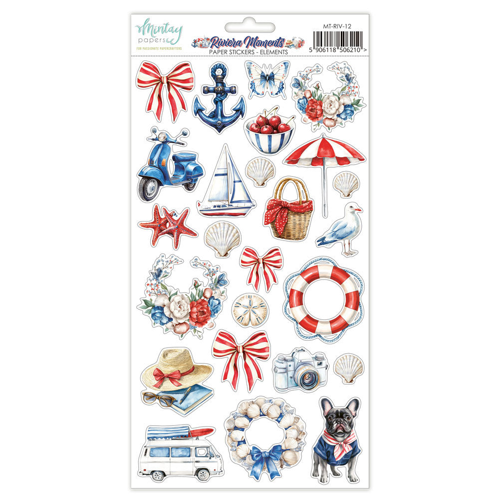 Mintay Paper, 6X12 Paper Stickers, Riviera Moments - Elements