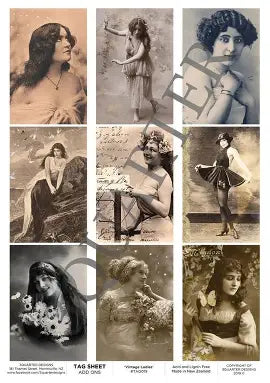 3Quater Designs, Tag Sheets, Vintage Ladies