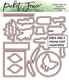 Picket Fence, Christmas Wishes, Tags & Ornaments Stamp& Die set