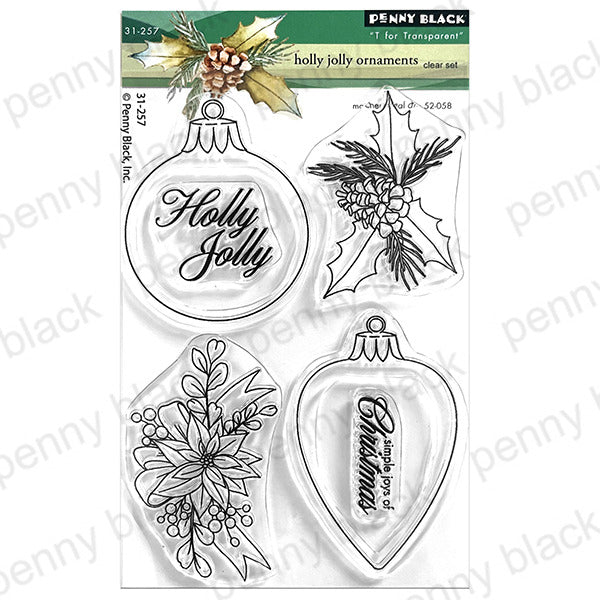 Penny Black, Clear Stamp, Holly Jolly Ornaments Pre-order