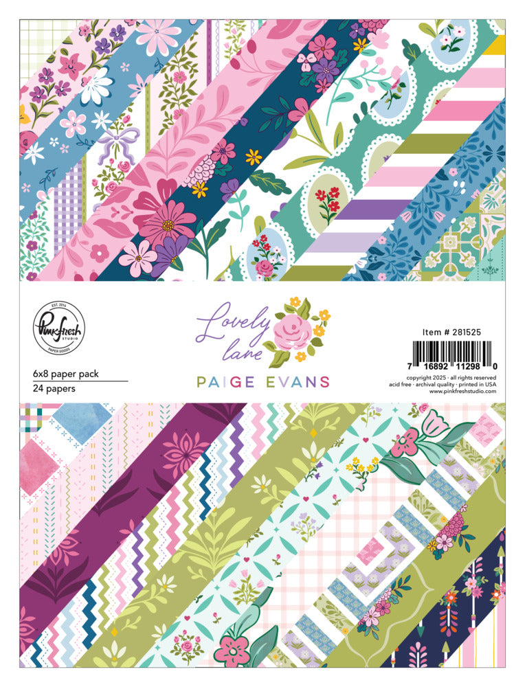 Pinkfresh Studio, 6X8 Paper Pack, Lovely Lane