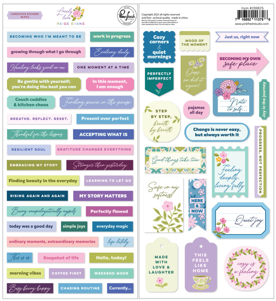 Pinkfresh Studio, Cardstock Stickers, Lovely Lane