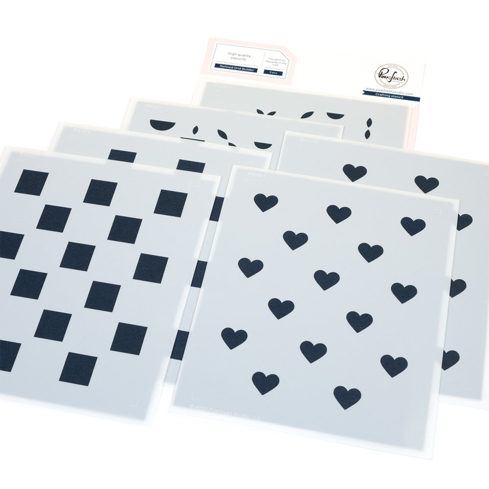 Pink Fresh Studio, Stencil, Refined Grid Builder Pre-order