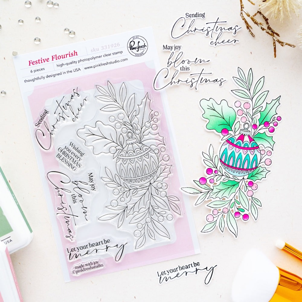 Pinkfresh Studio, Stamp, Festive Flourish