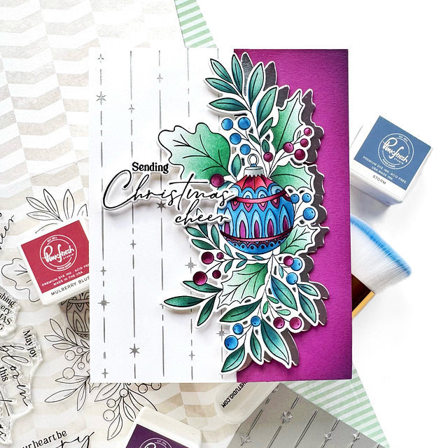 Pinkfresh Studio,  Festive Flourish, Stamp, Die Cut and Stencil Set