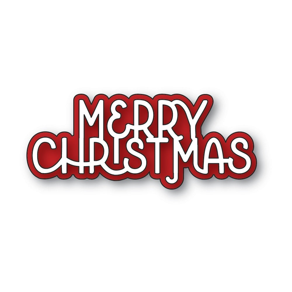 Poppy Stamps, Die, Merry Christmas Cheerful Script