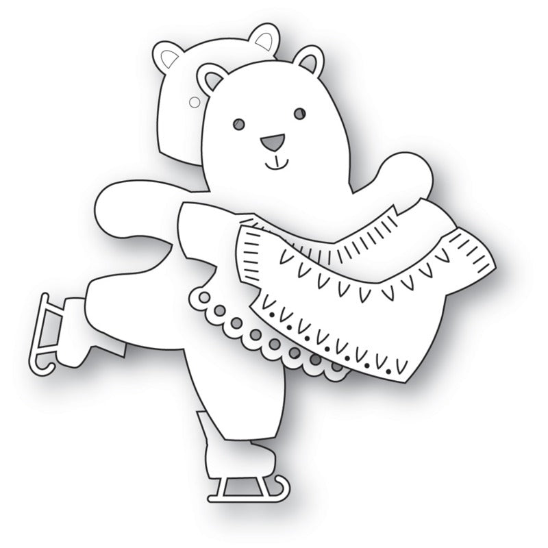 Poppy Stamps, Die, Nordic Skating Bear