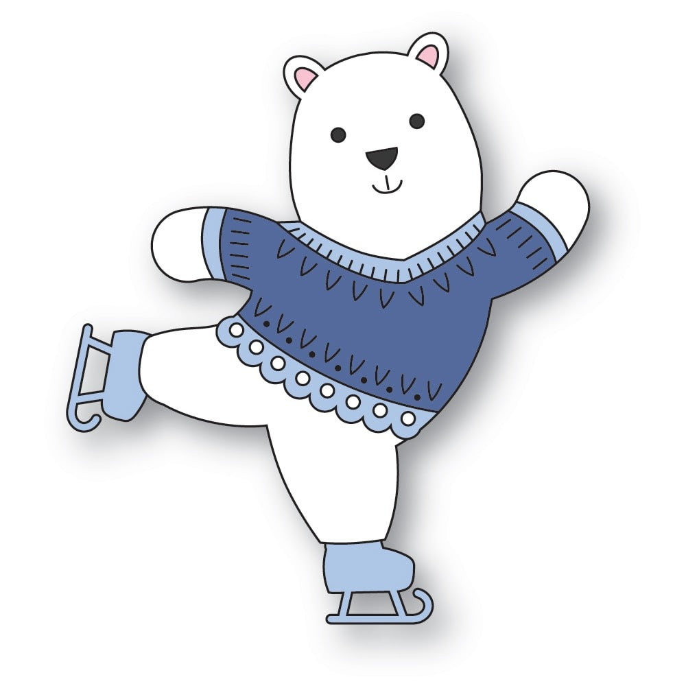 Poppy Stamps, Die, Nordic Skating Bear