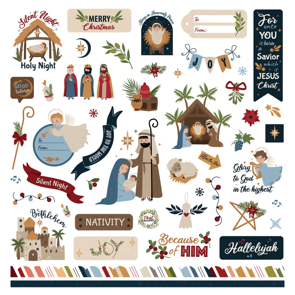 Photoplay Paper, Silent Night, 12x12 Sticker Sheet