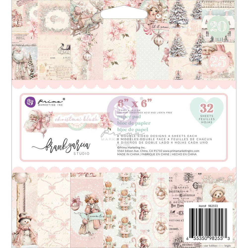 Prima Marketing, 6x6 Paper Pad, Christmas Blush