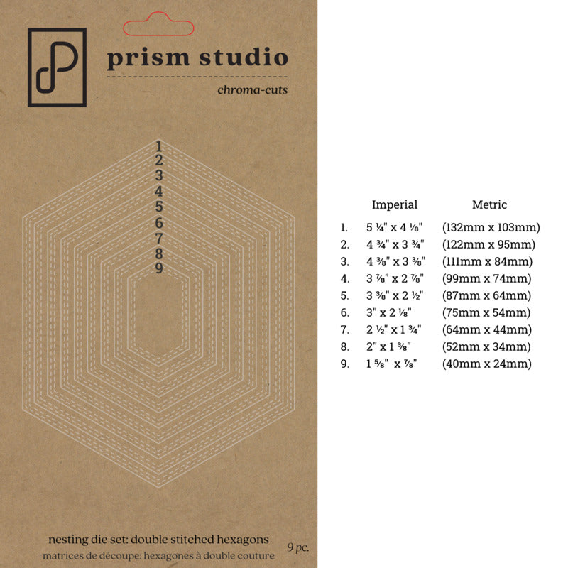 Prism, Die, Nesting Double Stitched Hexagons