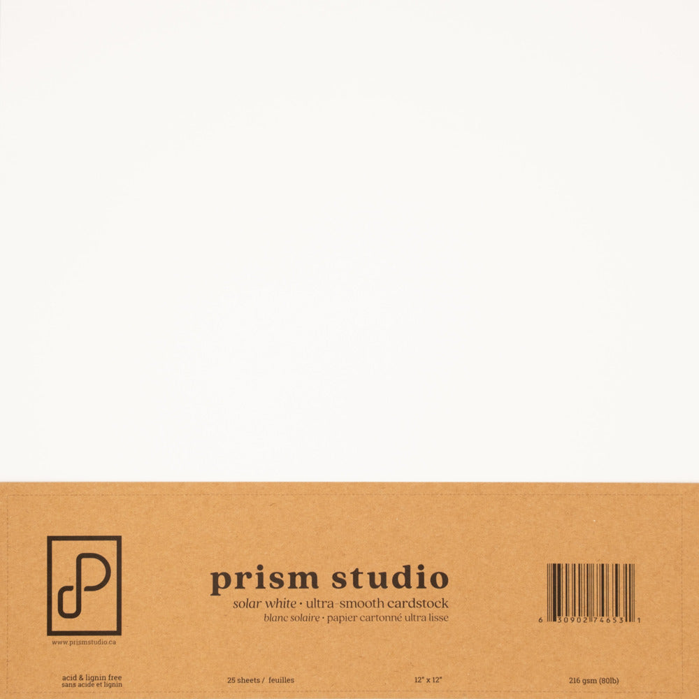 Prism Studio Solar White Ultra-Smooth 12x12 Cardstock Pack, 5 sheets, 80 lb, White (Copy)