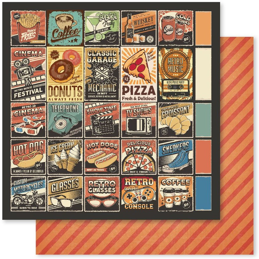 Paper Rose, 12X12 Patterned Paper, Retro Days A