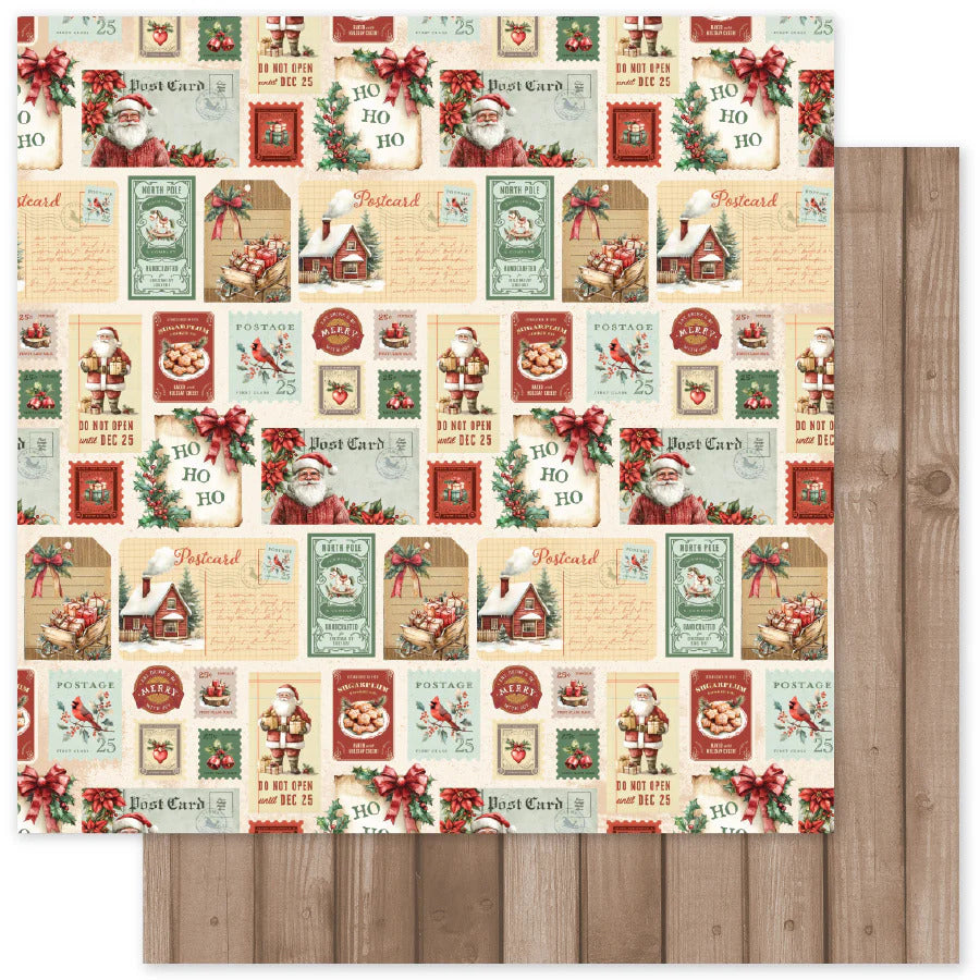 Paper Rose, 12X12 Paper, Christmas Tree Farm B