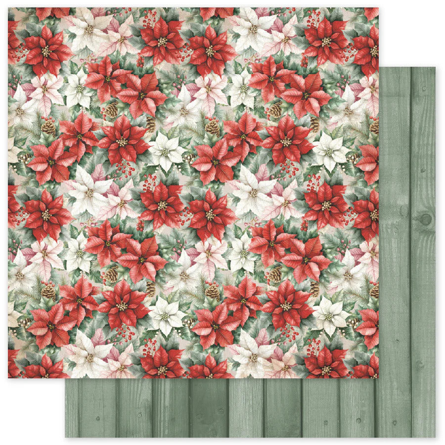 Paper Rose, 12X12 Paper, Christmas Tree Farm Basics B