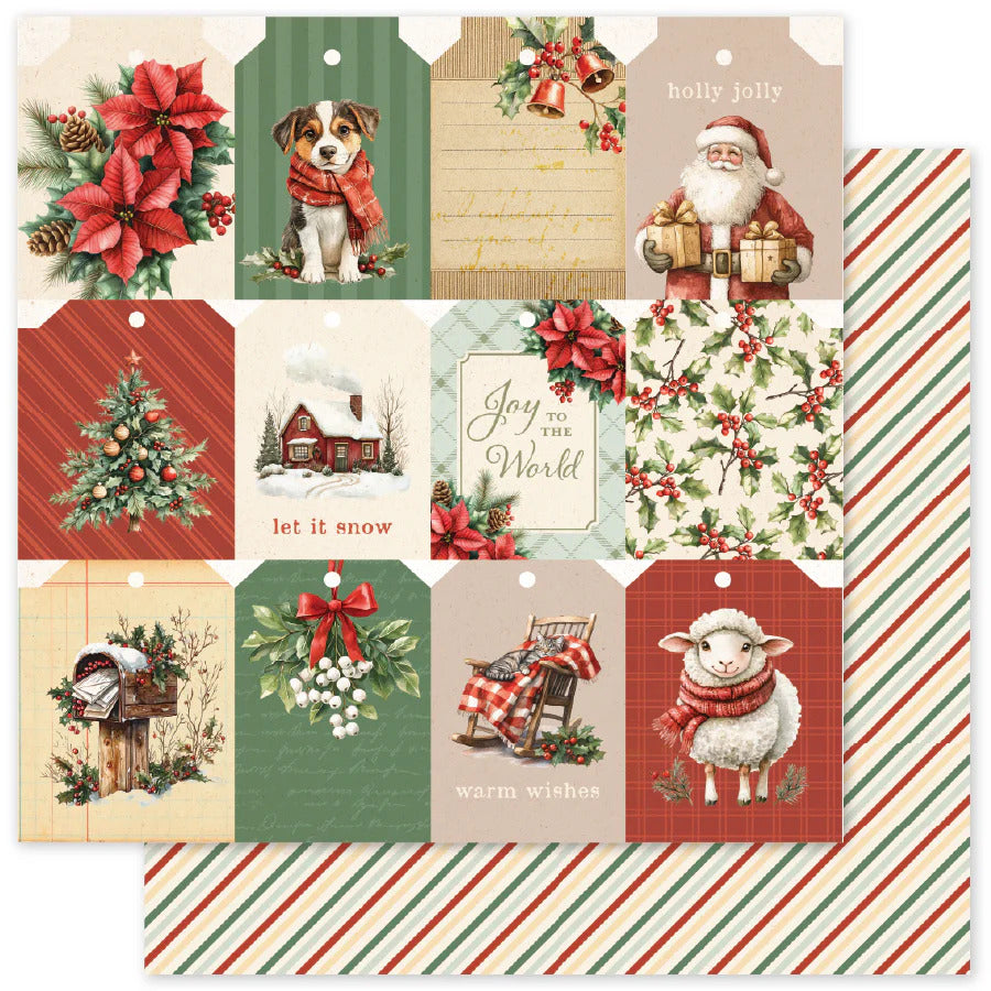 Paper Rose, 12X12 Paper, Christmas Tree Farm Basics D