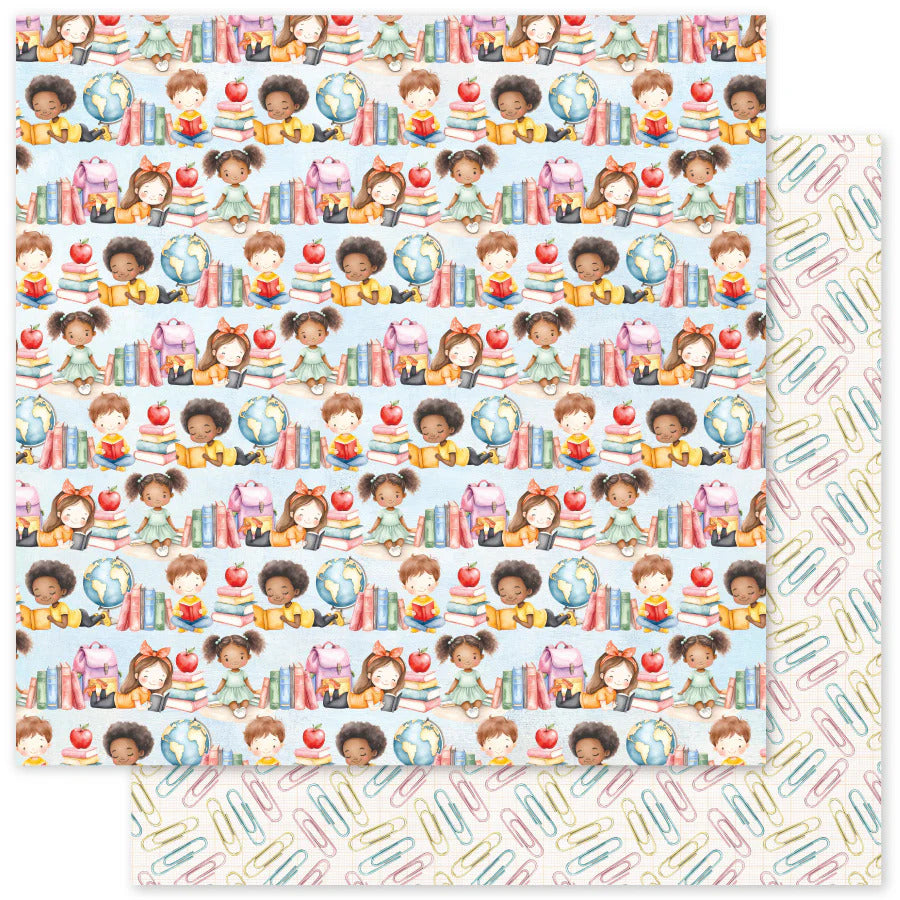 Paper Rose, 12X12 Patterned Paper, School Days Basics A