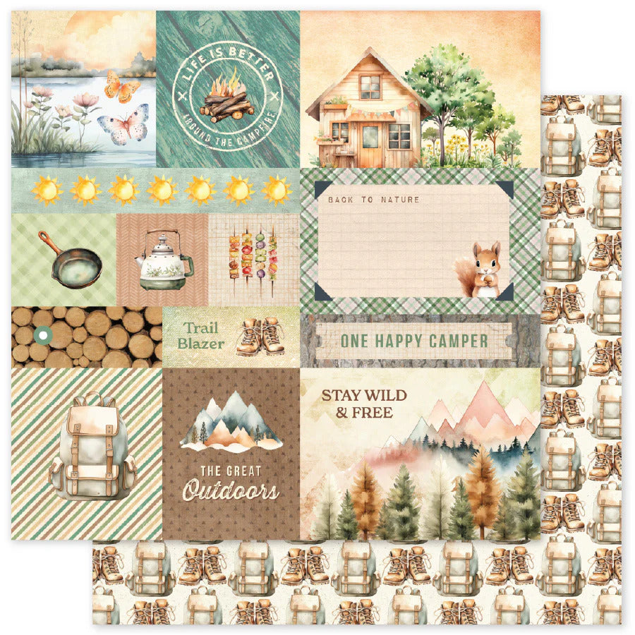 Paper Rose, 12X12 Patterned Paper, Campfire Tales A