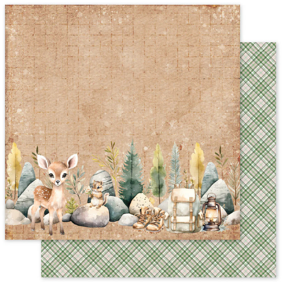 Paper Rose, 12X12 Patterned Paper, Campfire Tales B