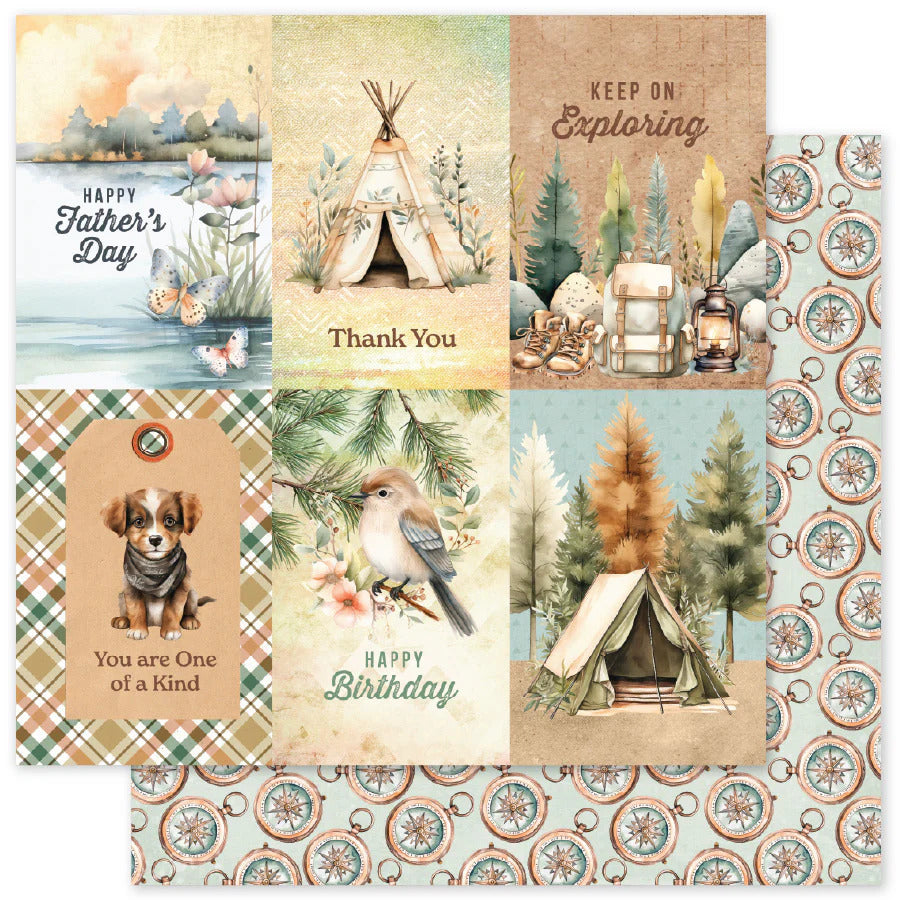 Paper Rose, 12X12 Patterned Paper, Campfire Tales C