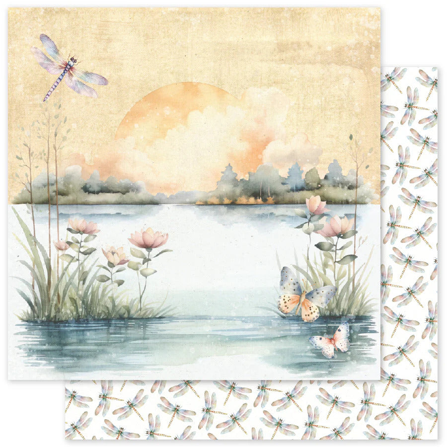 Paper Rose, 12X12 Patterned Paper, Campfire Tales Basics A