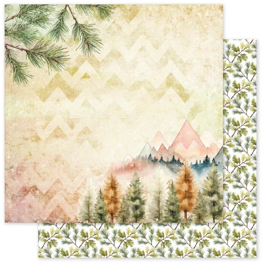 Paper Rose, 12X12 Patterned Paper, Campfire Tales Basics D