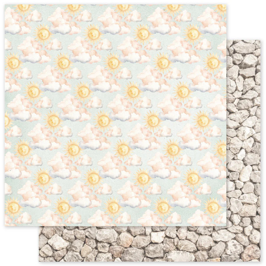 Paper Rose, 12X12 Patterned Paper, Campfire Tales Basics E