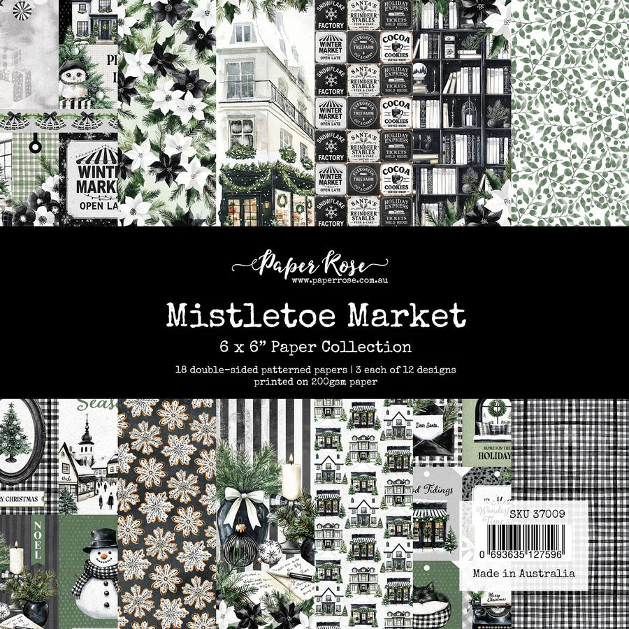 Paper Rose, 6X6 Paper Collection, Mistletoe Market