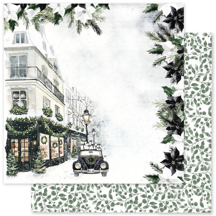 Paper Rose, 12X12 Patterned Paper, Mistletoe Market D