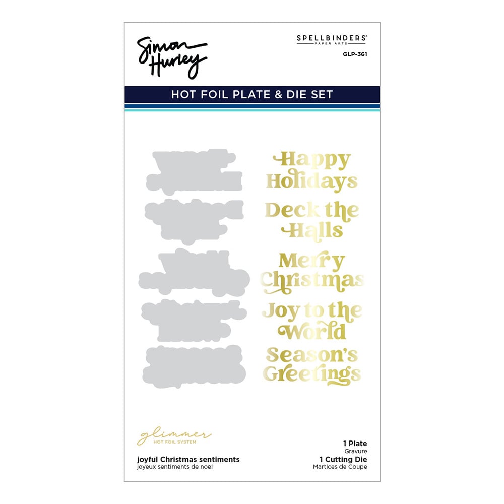 Spellbinders, Hot Foil Plate & Die Set, Joyful Christmas Sentiments