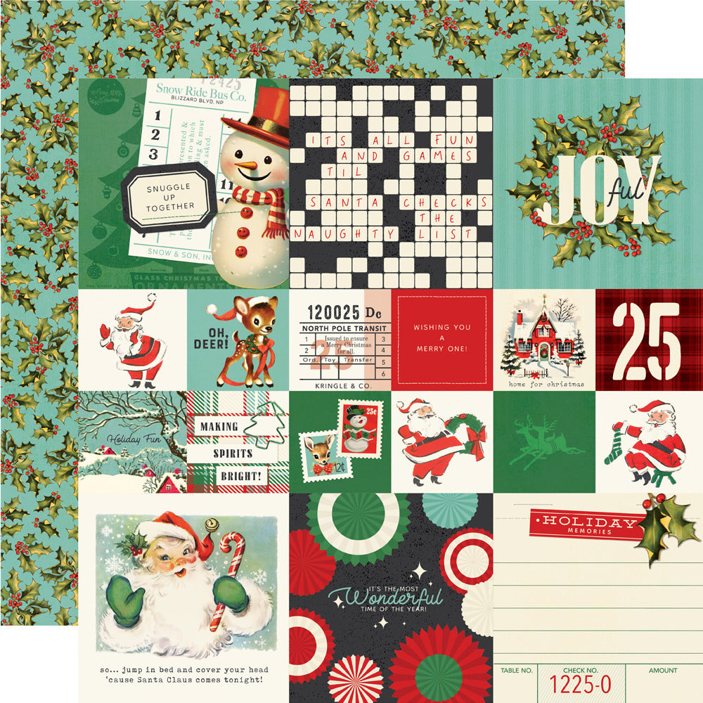 Simple Stories;  Simple Vintage Holly Jolly; 2 x 2 / 4 x 4 Elements