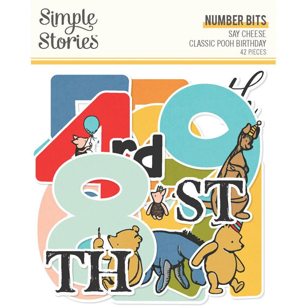 Simple Stories, Number Bits & Pieces, Say Cheese Classic Pooh Birthday