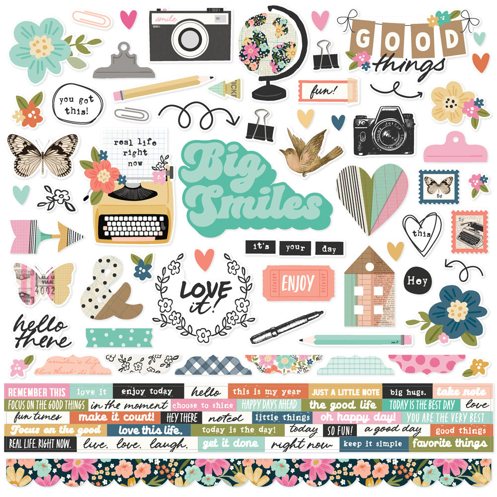 Simple Stories, 12X12 Cardstock Sticker Sheet, Take Note