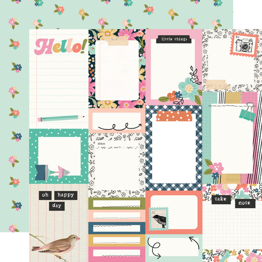 Simple Stories, 12X12 Patterned Paper, Take Note - Journal Elements