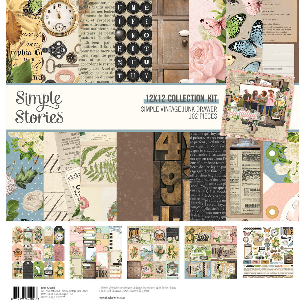 Simple Stories, 12X12 Collection Kit, Simple Vintage Junk Drawer