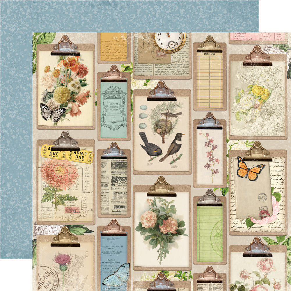 Simple Stories, 12X12 Patterned Paper, Simple Vintage Junk Drawer - Small Things